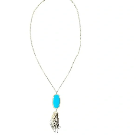 Retired Kendra Scott Rayne Turquoise Stone Tassel Pendant Necklace - Picture 5 of 8